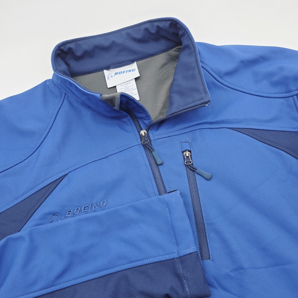 Boeing‎ Jacket Men's XXL / 2XL Blue Full Zip Embroidered Logo Casual Outerwear